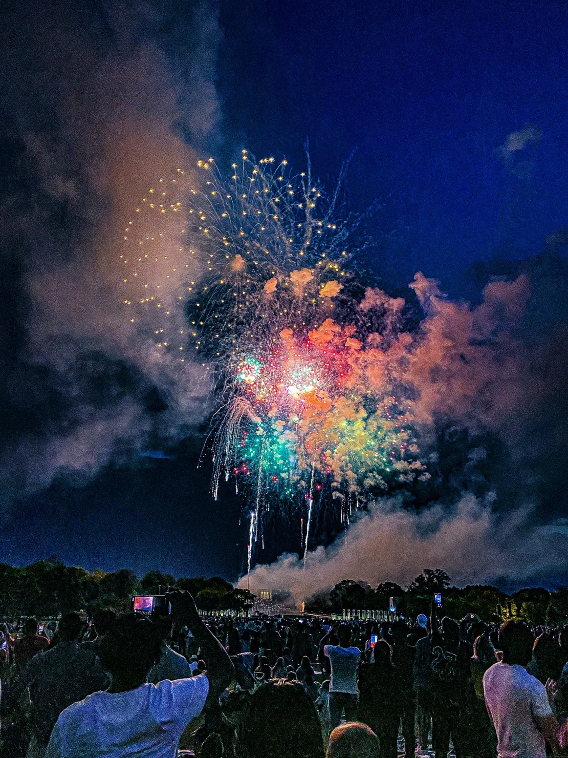 Colorful fireworks photographed during a celebration